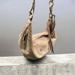 Frye Beige-Taupe Pebbled Leather Hobo shoulder bag
